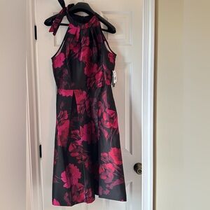 Maison Tara Dark Floral Midi Dress